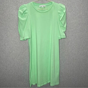 English Factory Puff Sleeve Mint Green Cotton Mini Dress